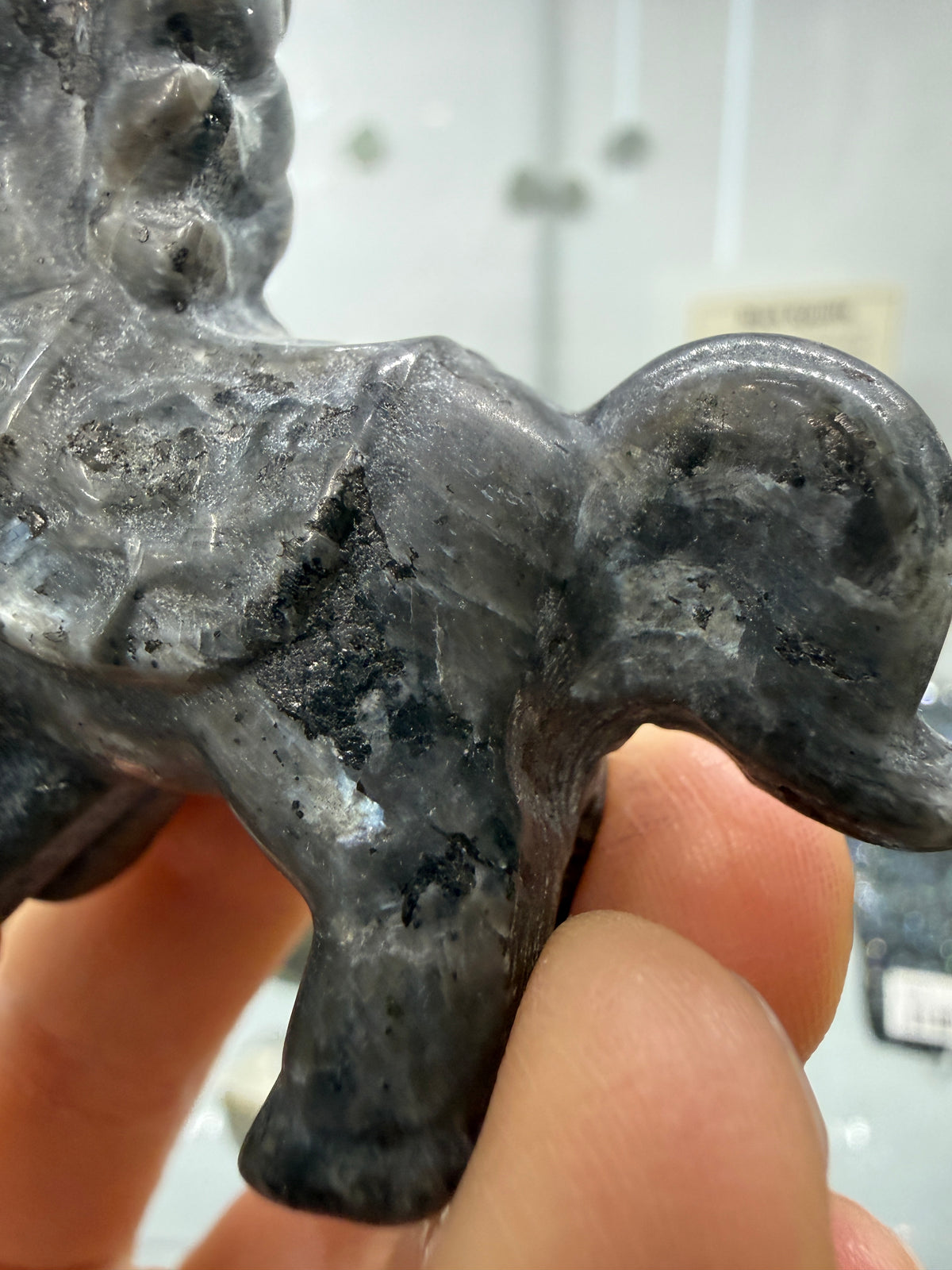 Larvikite Horse Crystal Carving- 2.3 inches