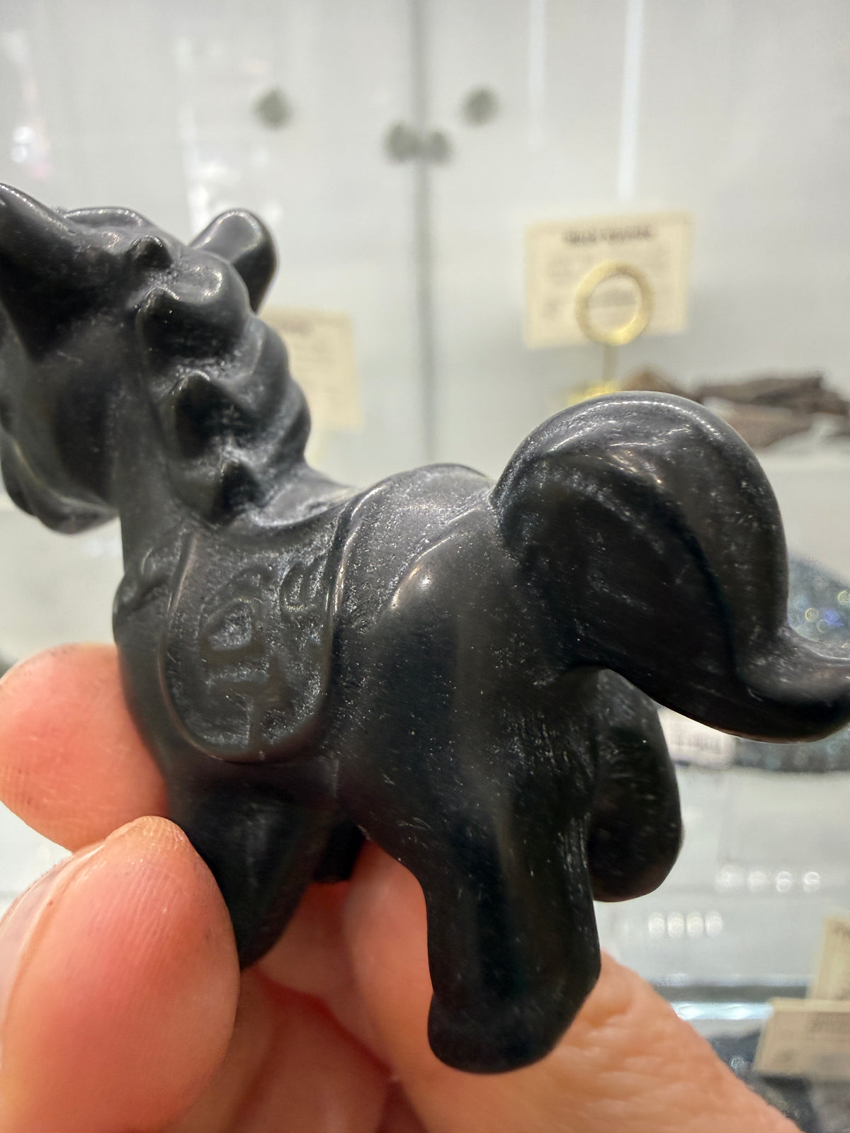 Obsidian Horse Crystal Carving- 2.3 inches