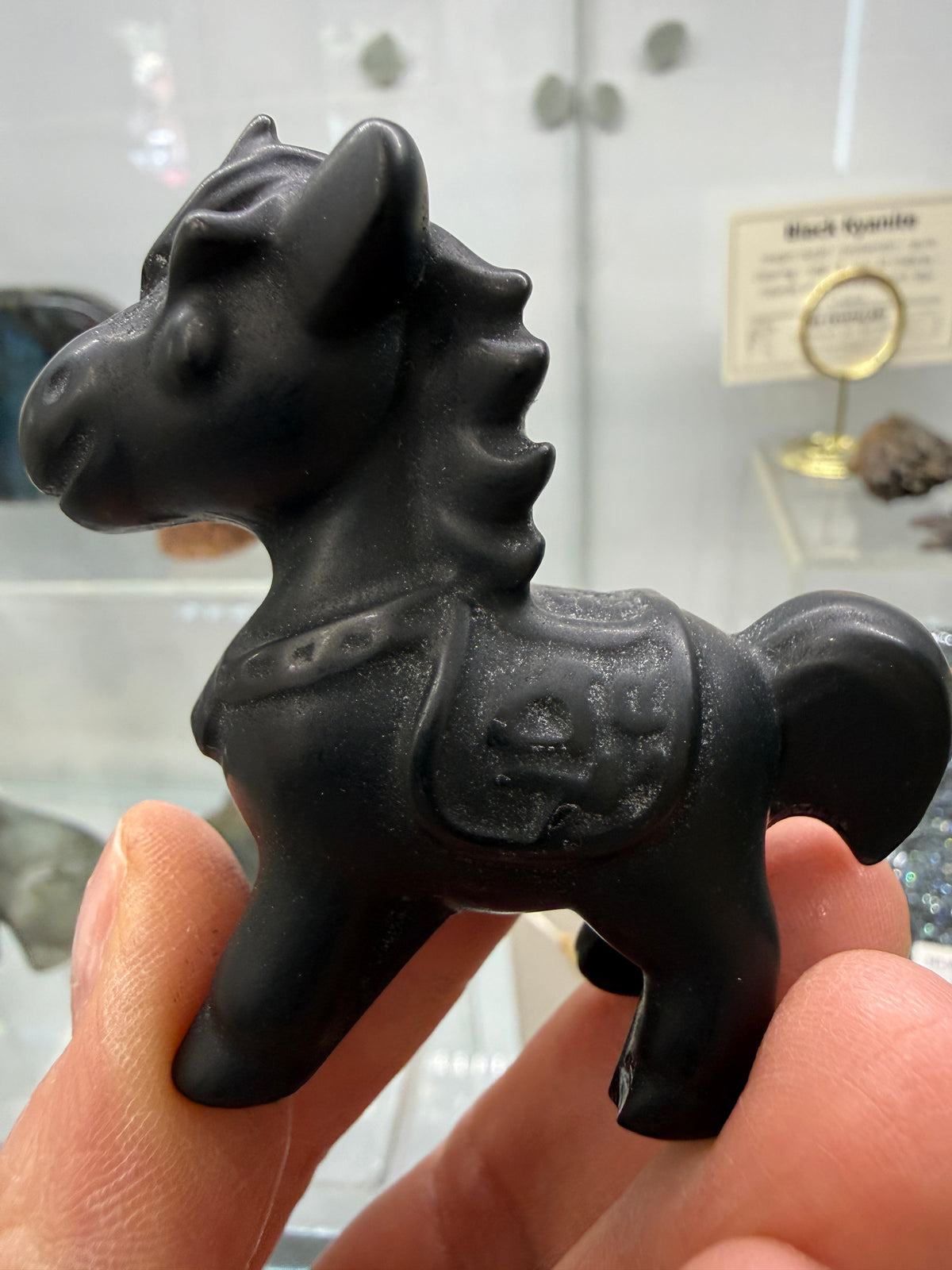 Obsidian Horse Crystal Carving- 2.4 inches