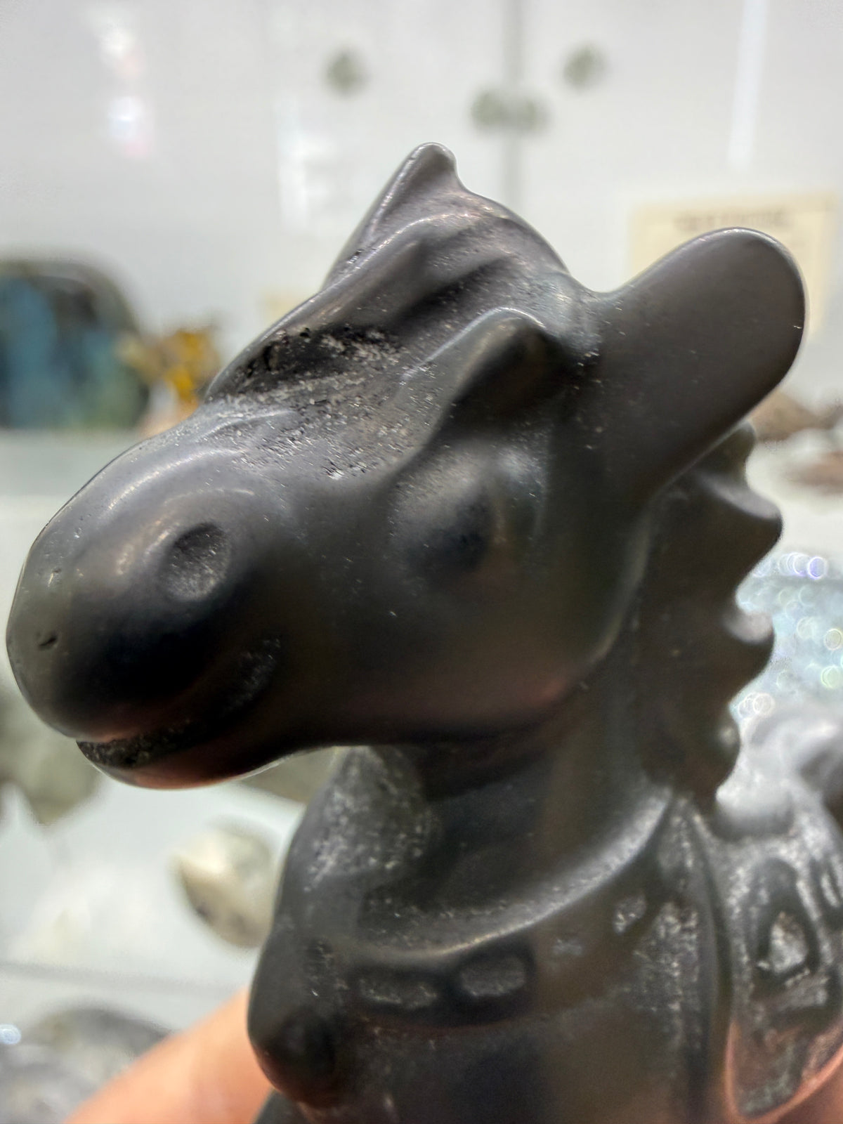 Obsidian Horse Crystal Carving- 2.4 inches