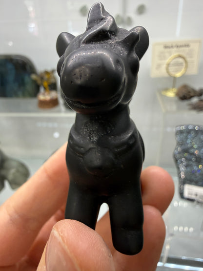 Obsidian Horse Crystal Carving- 2.4 inches