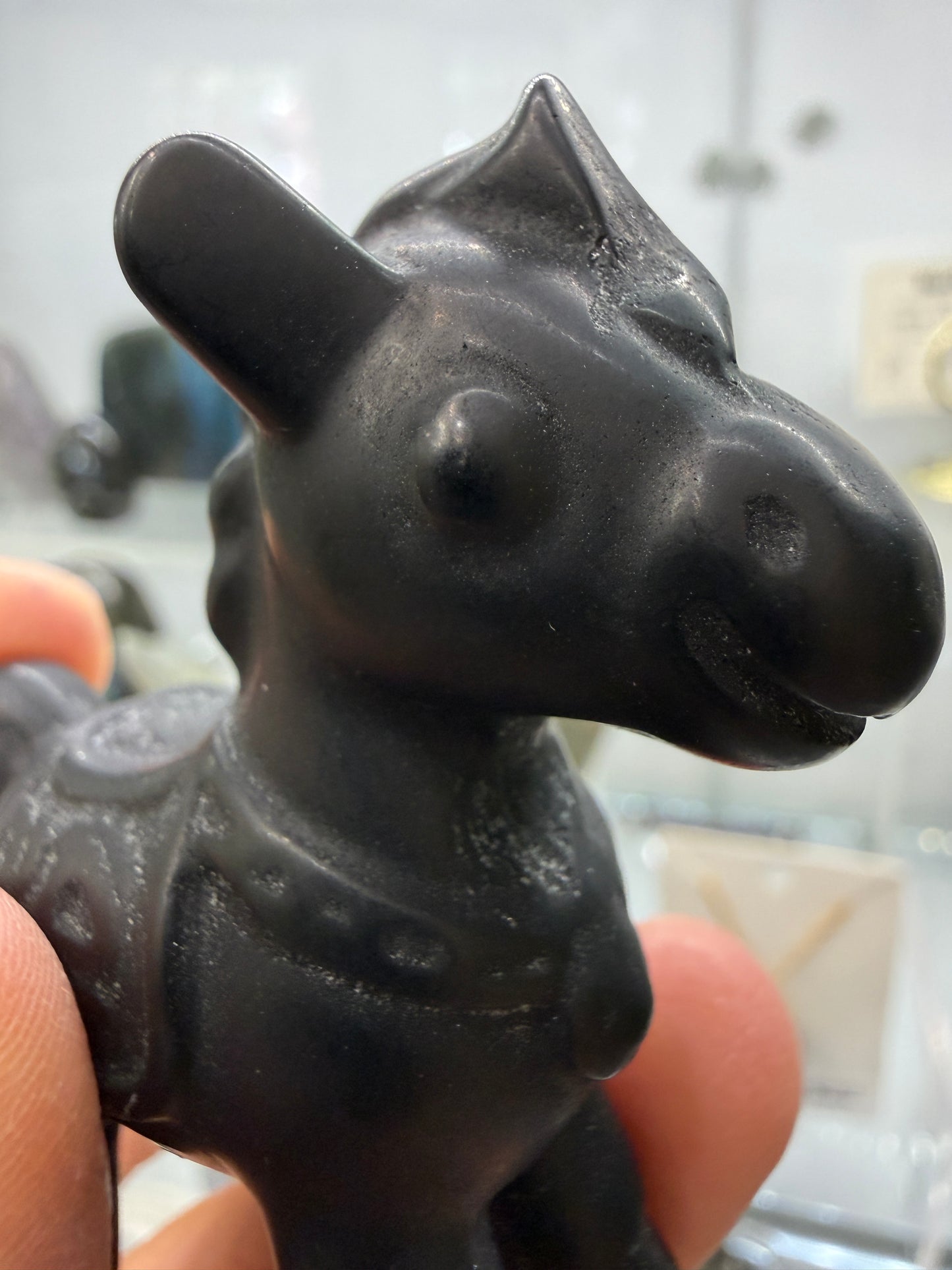 Obsidian Horse Crystal Carving- 2.4 inches
