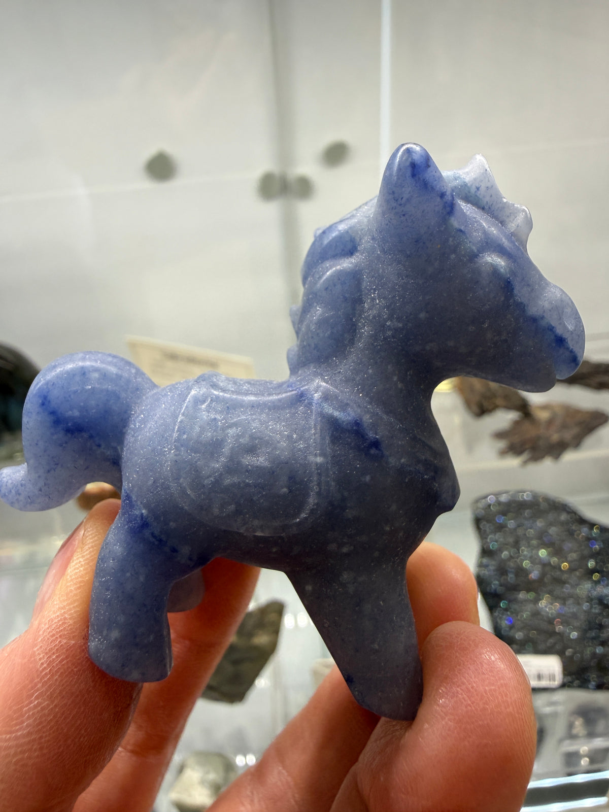 Blue Aventurine Horse Crystal Carving- 2.3 inches