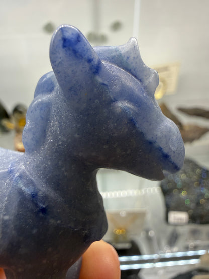 Blue Aventurine Horse Crystal Carving- 2.3 inches