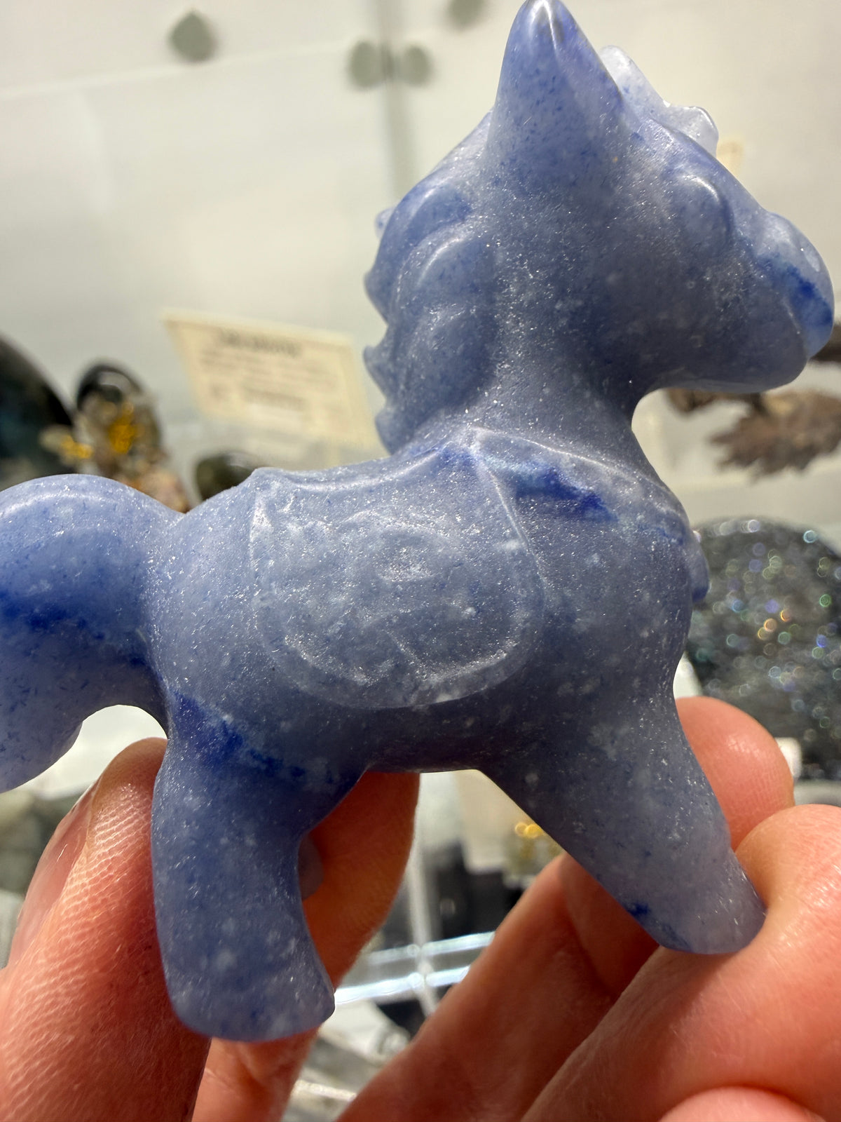 Blue Aventurine Horse Crystal Carving- 2.3 inches