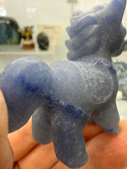 Blue Aventurine Horse Crystal Carving- 2.3 inches