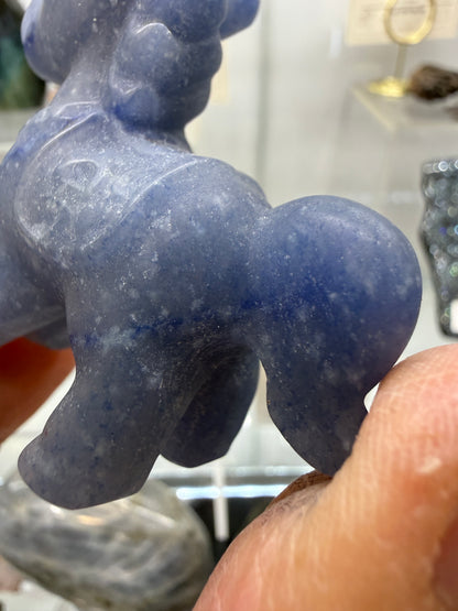 Blue Aventurine Horse Crystal Carving- 2.3 inches