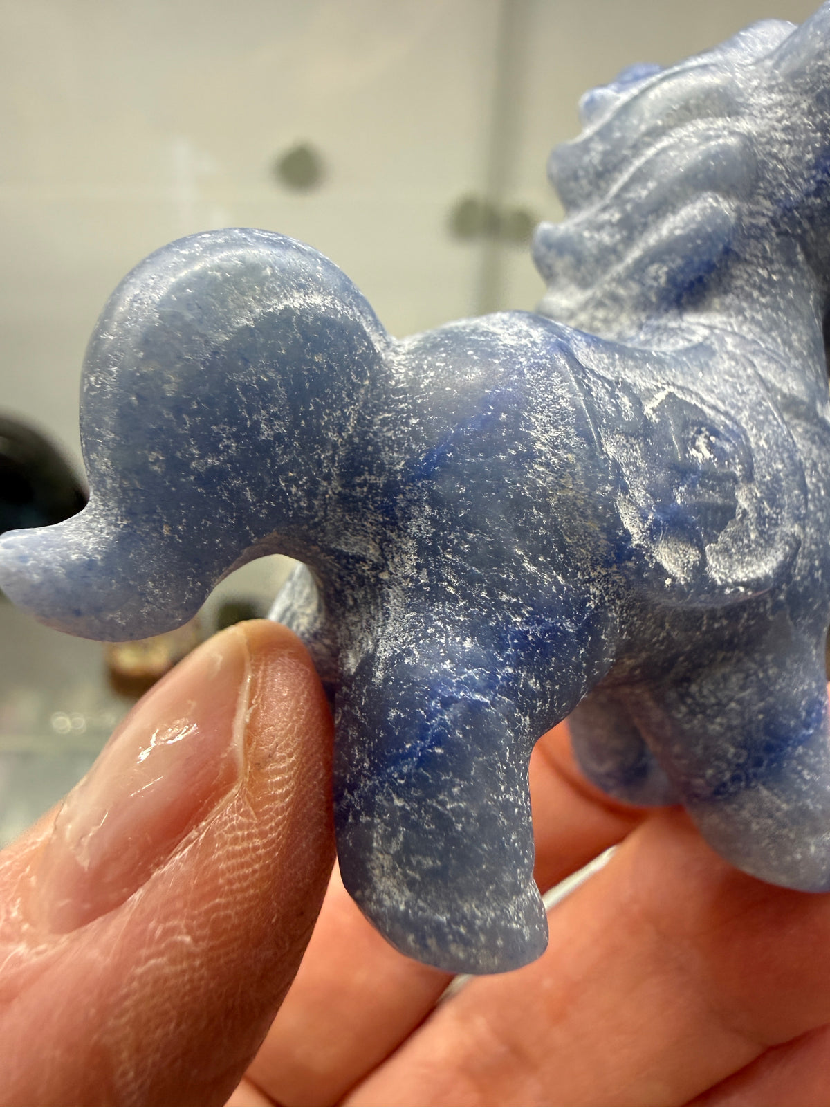 Blue Aventurine Horse Crystal Carving- 2.4 inches