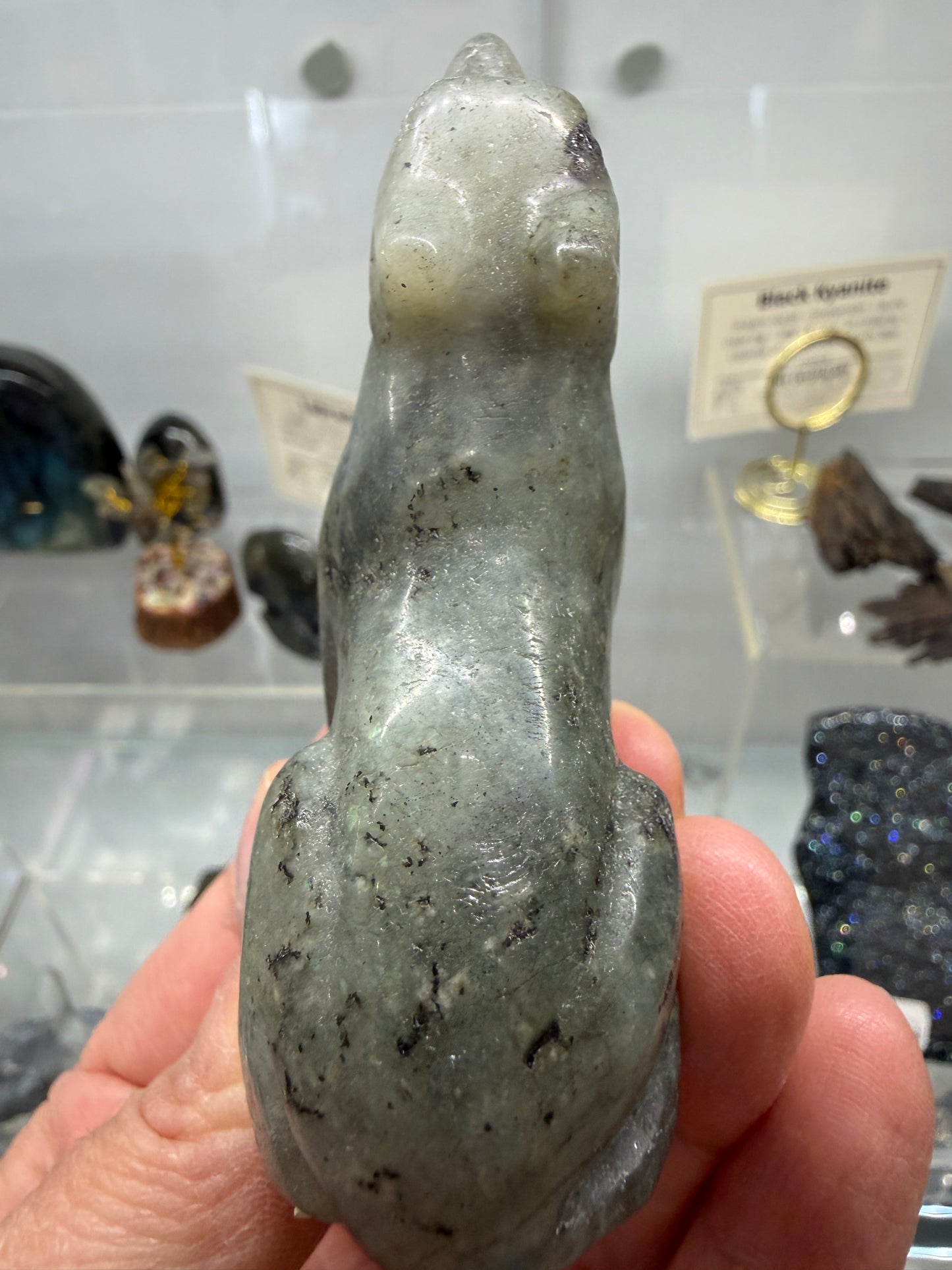 Labradorite Wolf Crystal Carving- 2.8 inches