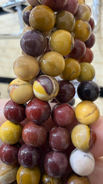 Mooakite Stretch Bracelet- Round Smooth 7.5 inches