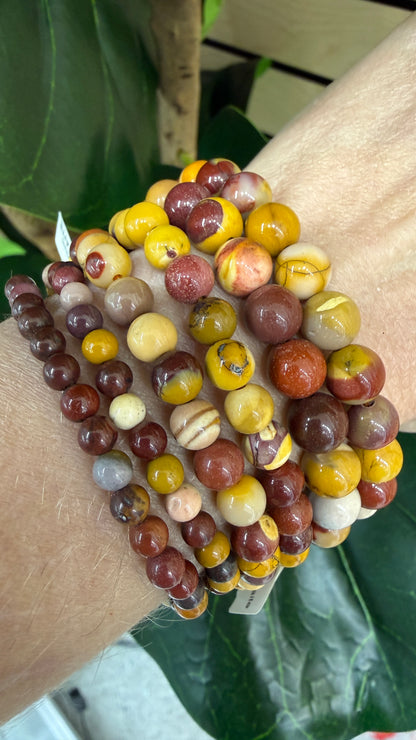 Mooakite Stretch Bracelet- Round Smooth 7.5 inches