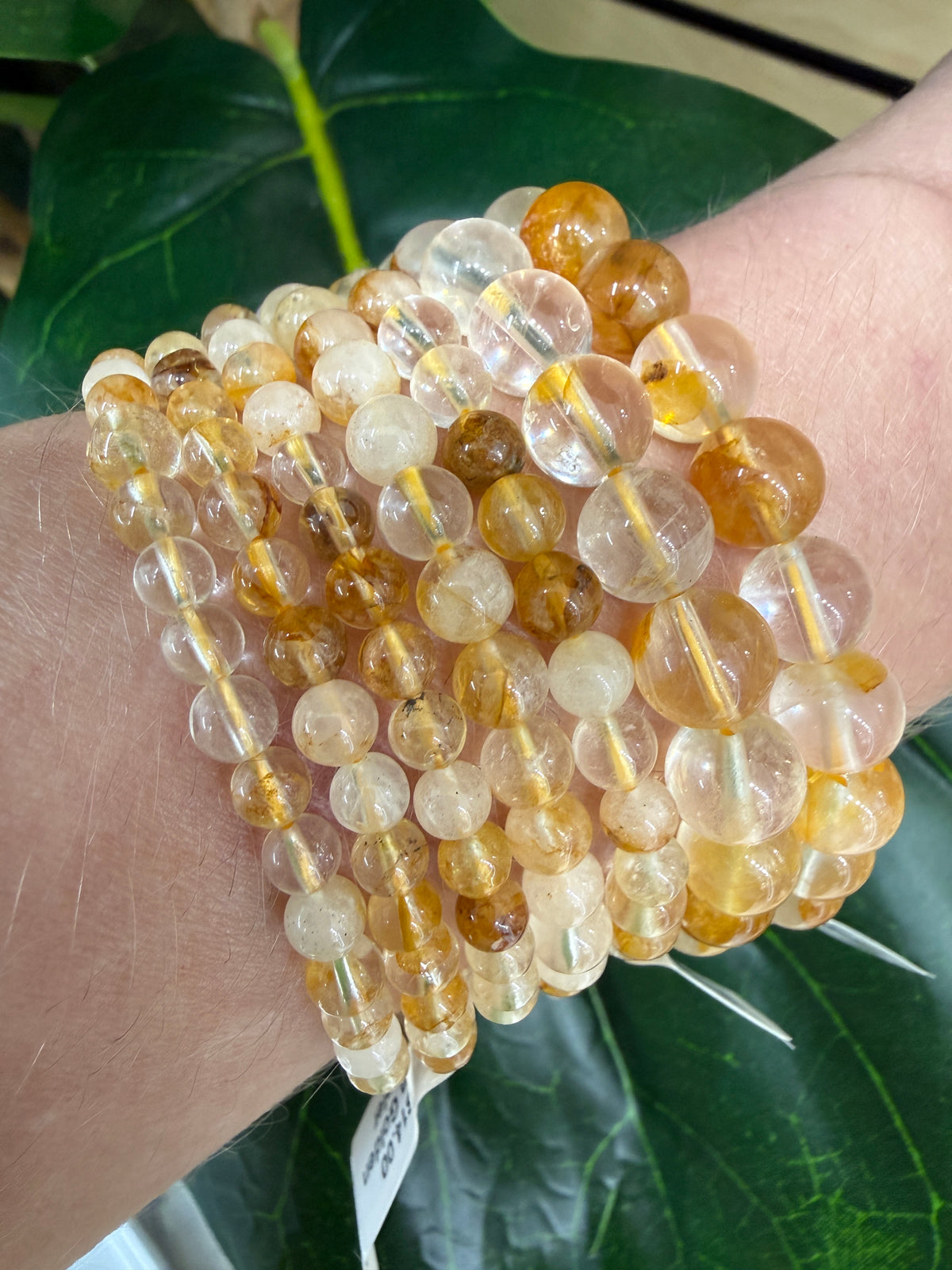 Golden Healer (Hematoid Quartz) Stretch Bracelet- Round Smooth 7.5 inches
