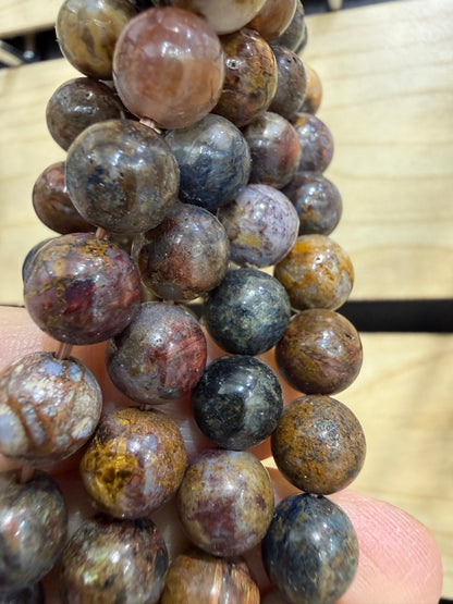 Pietersite Stretch Bracelet- 8mm Round Smooth 7.5 inches