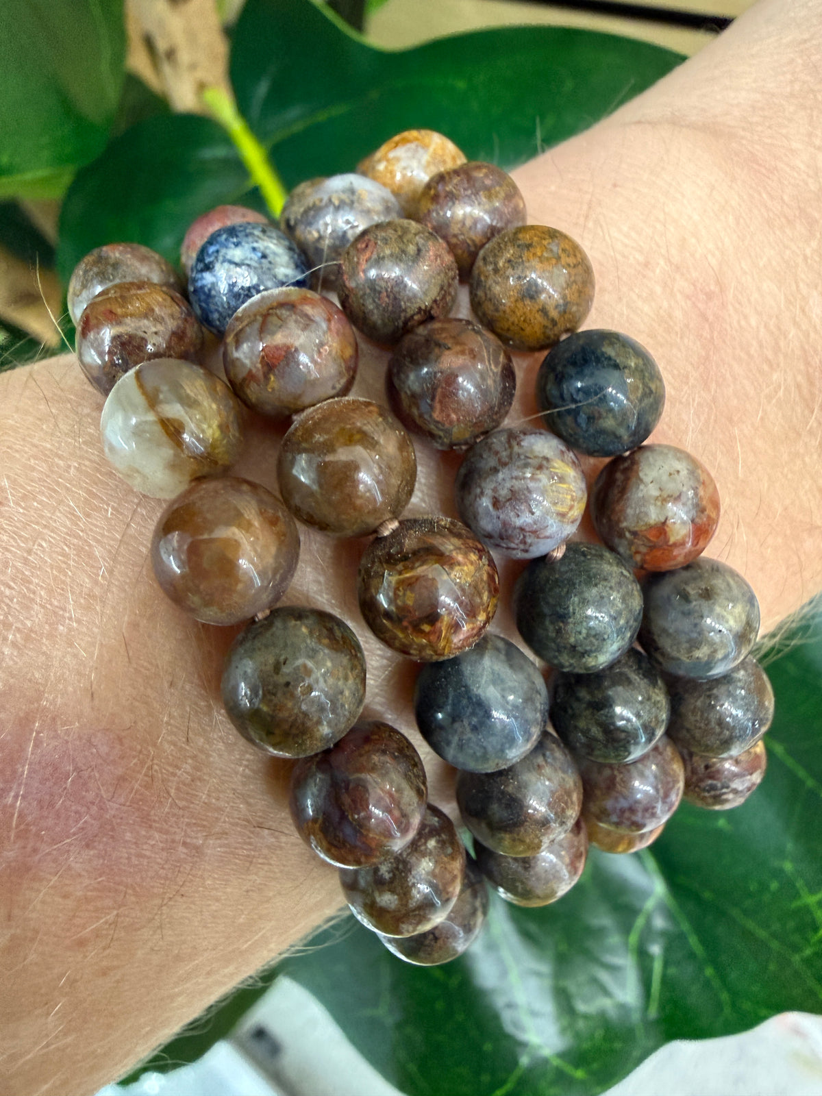 Pietersite Stretch Bracelet- 8mm Round Smooth 7.5 inches