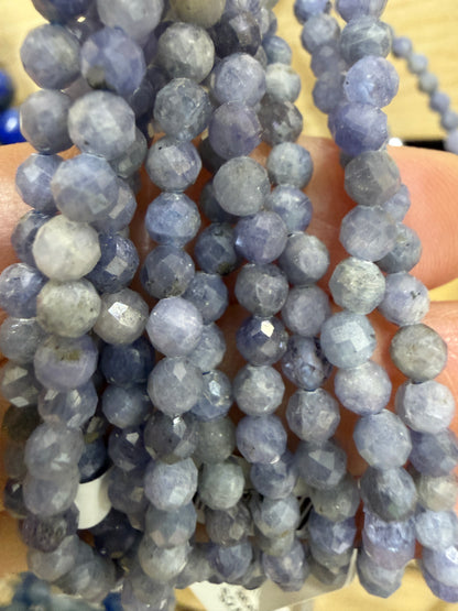 Tanzanite Stretch Bracelet- 4mm Round Faceted 7.5 inches