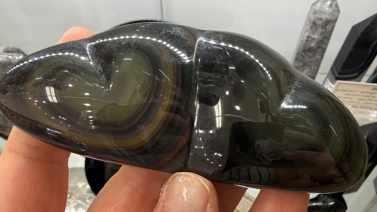 Rainbow Obsidian Double Heart- 4.1 inches