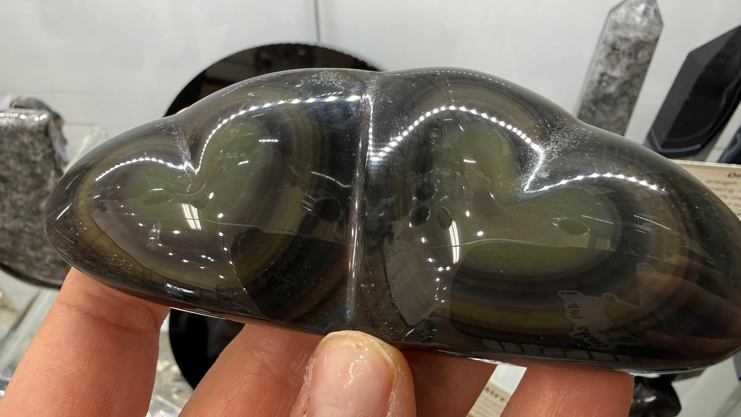 Rainbow Obsidian Double Heart- 4.1 inches