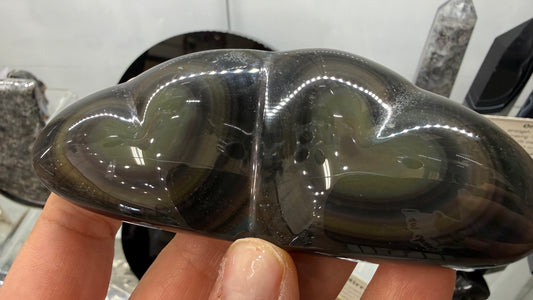 Rainbow Obsidian Double Heart- 4.1 inches