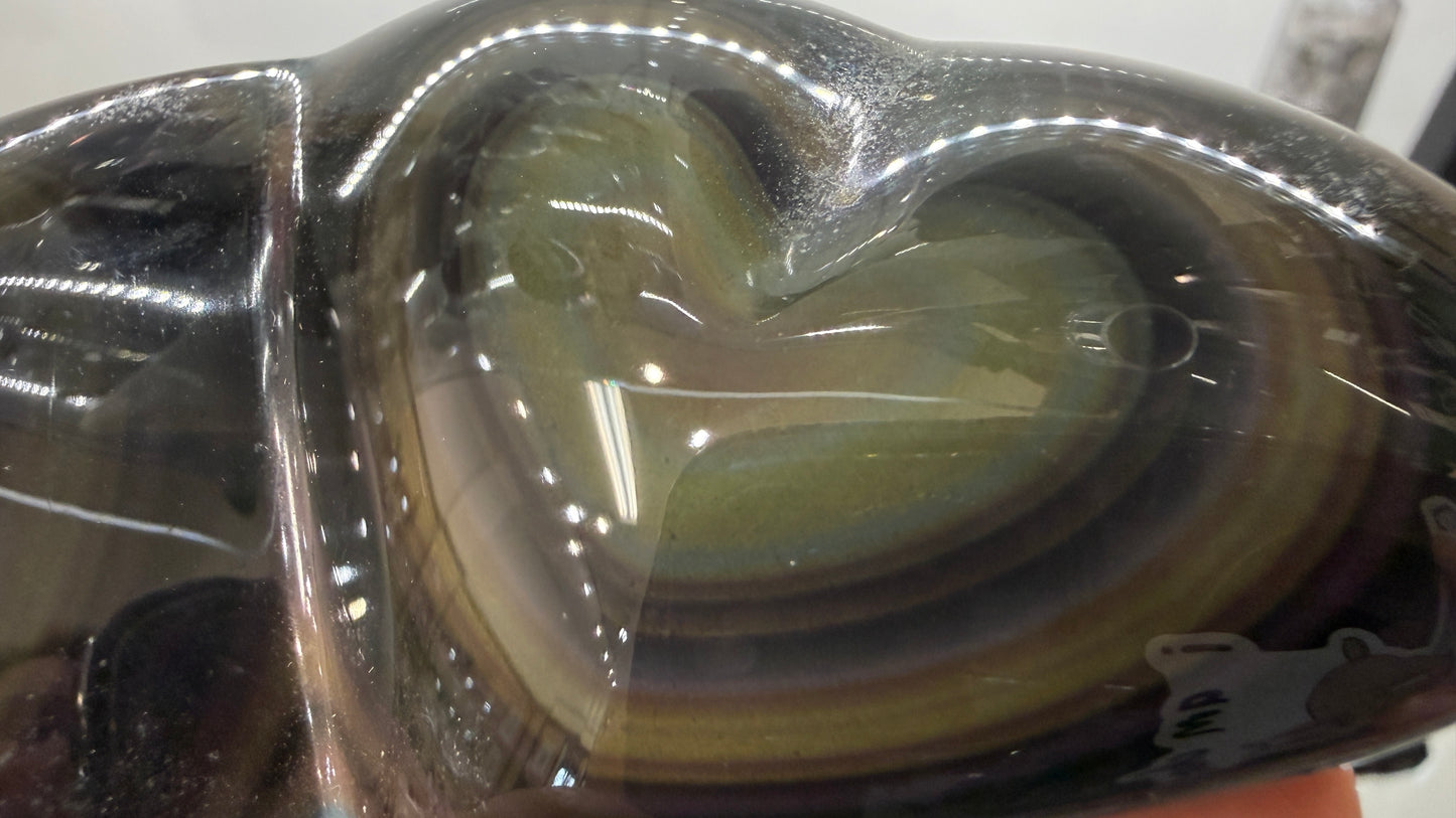 Rainbow Obsidian Double Heart- 4.1 inches