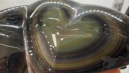 Rainbow Obsidian Double Heart- 4.1 inches