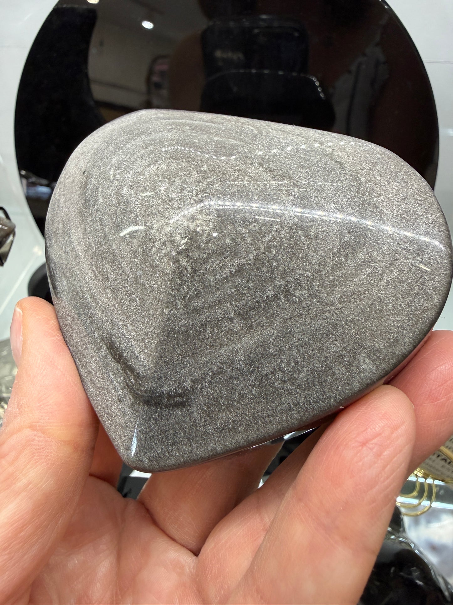 Silver Sheen Obsidian Heart
