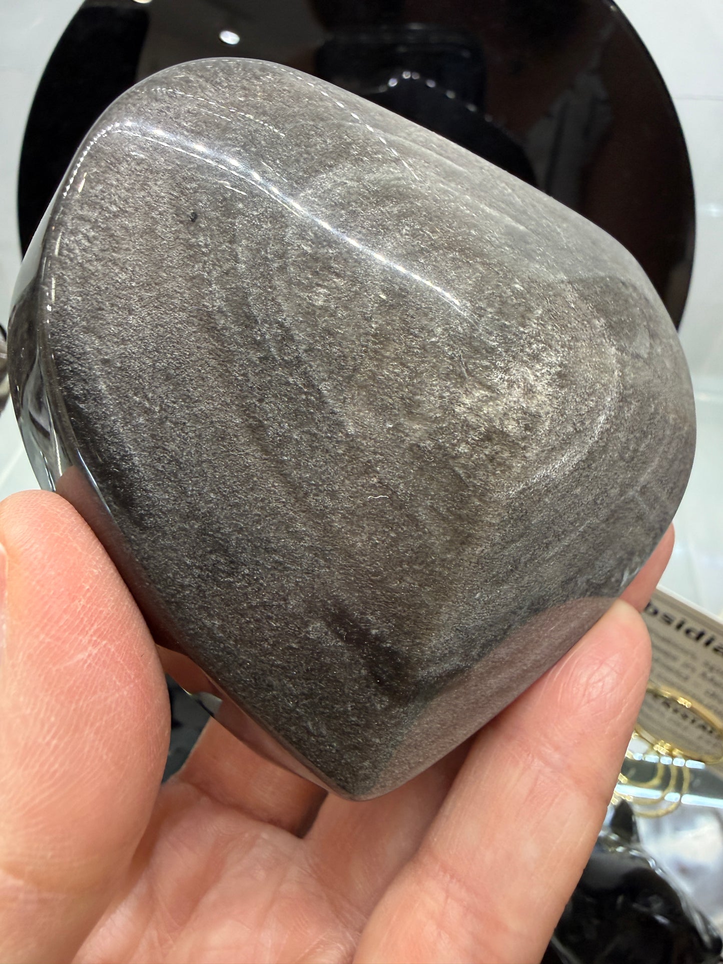 Silver Sheen Obsidian Heart