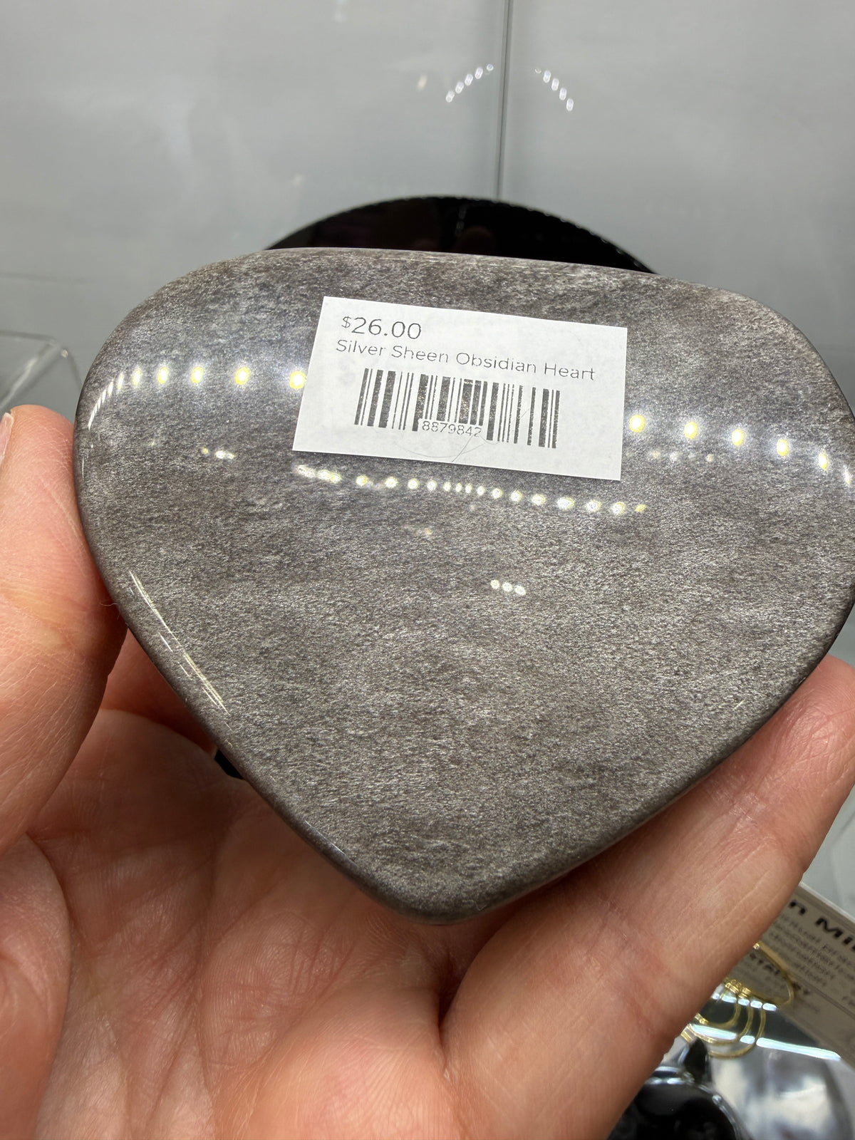 Silver Sheen Obsidian Heart