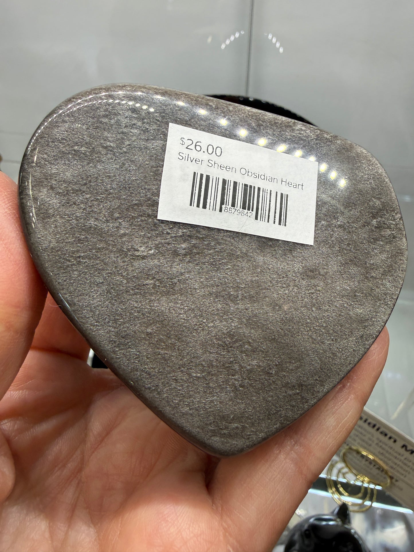 Silver Sheen Obsidian Heart