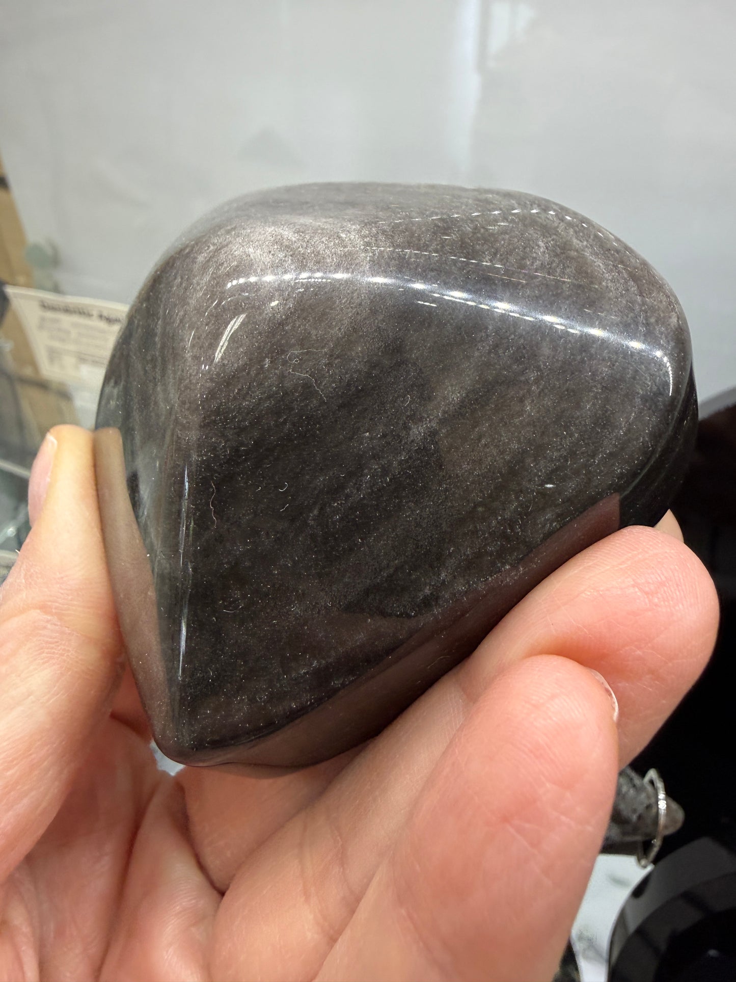 Silver Sheen Obsidian Heart