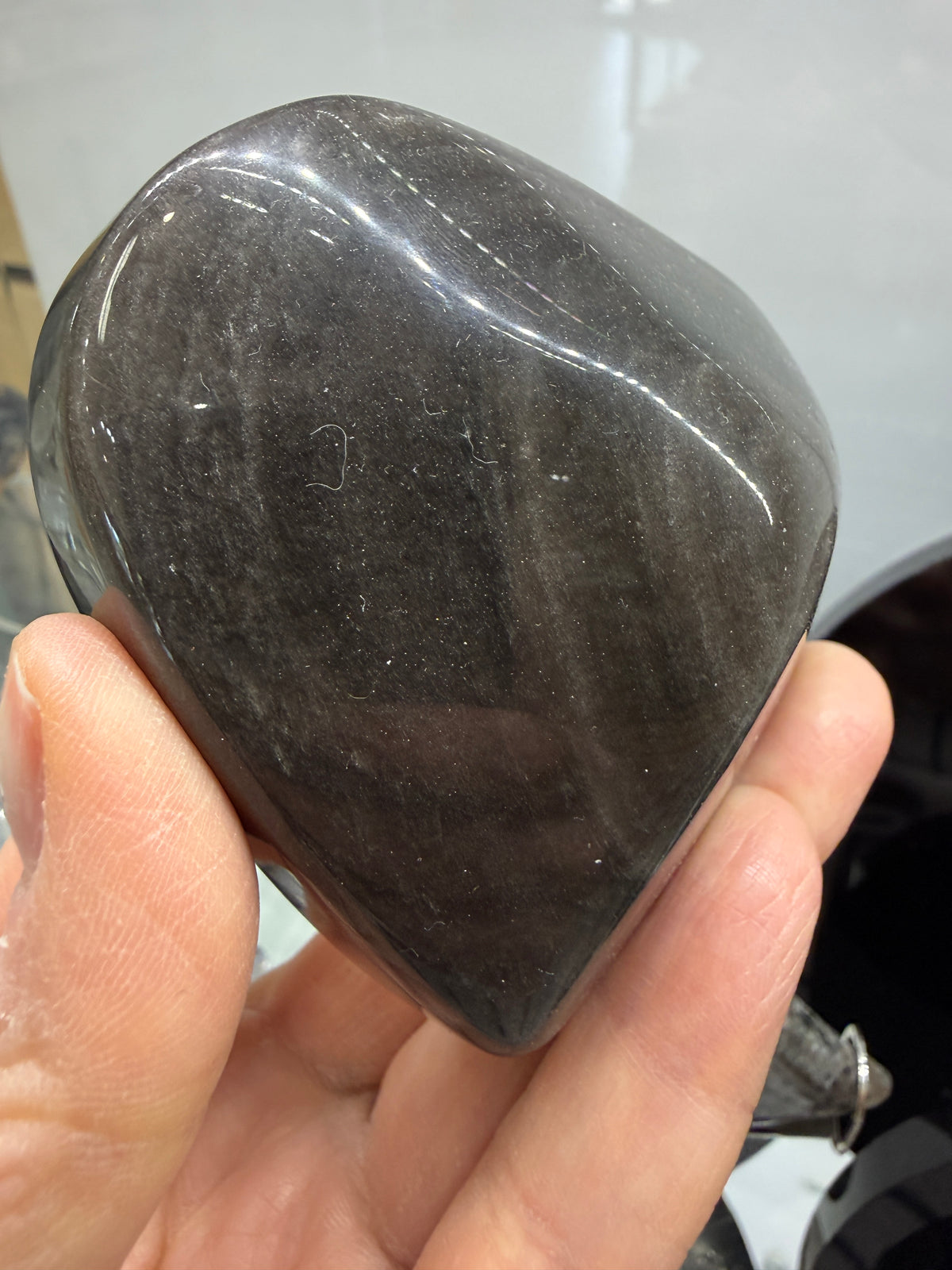 Silver Sheen Obsidian Heart