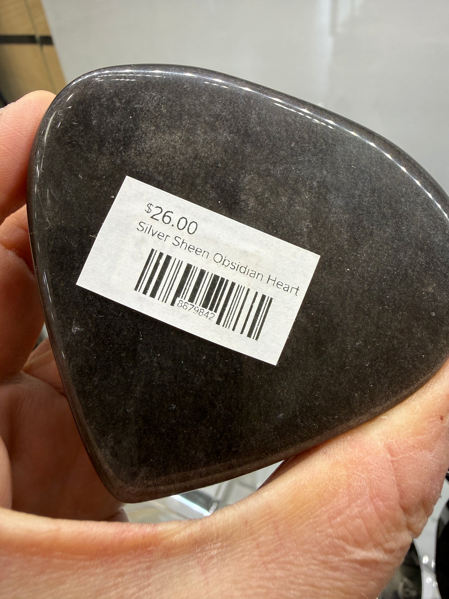 Silver Sheen Obsidian Heart
