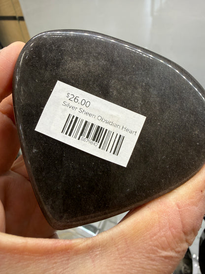 Silver Sheen Obsidian Heart
