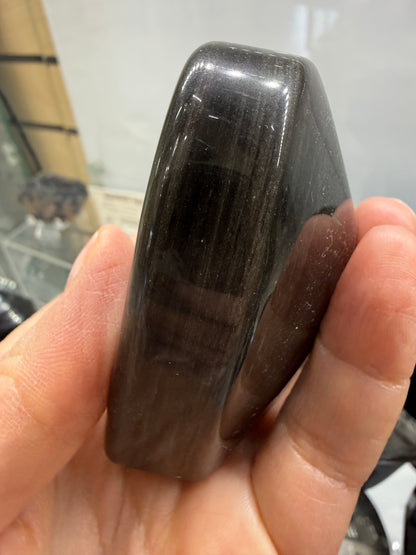 Silver Sheen Obsidian Heart