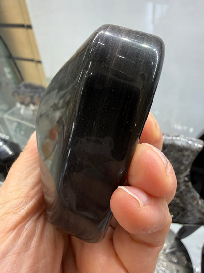 Silver Sheen Obsidian Heart