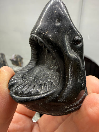Obsidian Biting Shark- 2.6 inches
