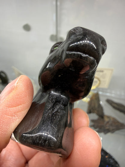 Silver Sheen Obsidian Horse Head Carving- 2.2" inches