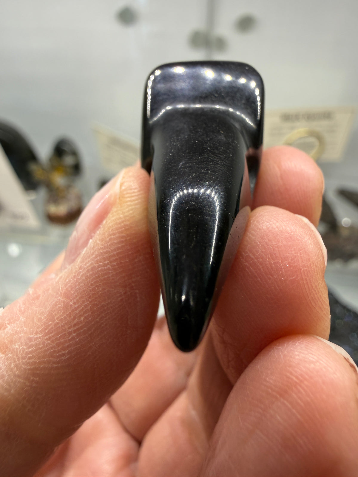 Black Obsidian Crow Skull Carving- 1.8" inches