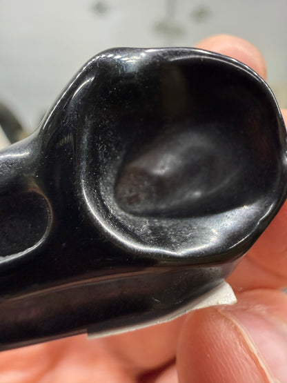 Black Obsidian Crow Skull Carving- 1.8" inches