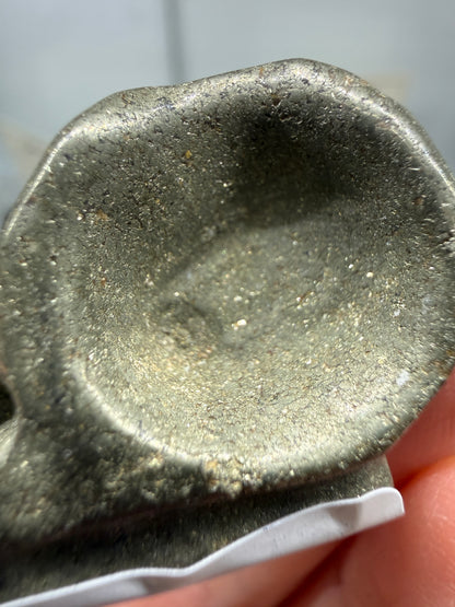 Pyrite Raven Skull Carving- 1.9" inches