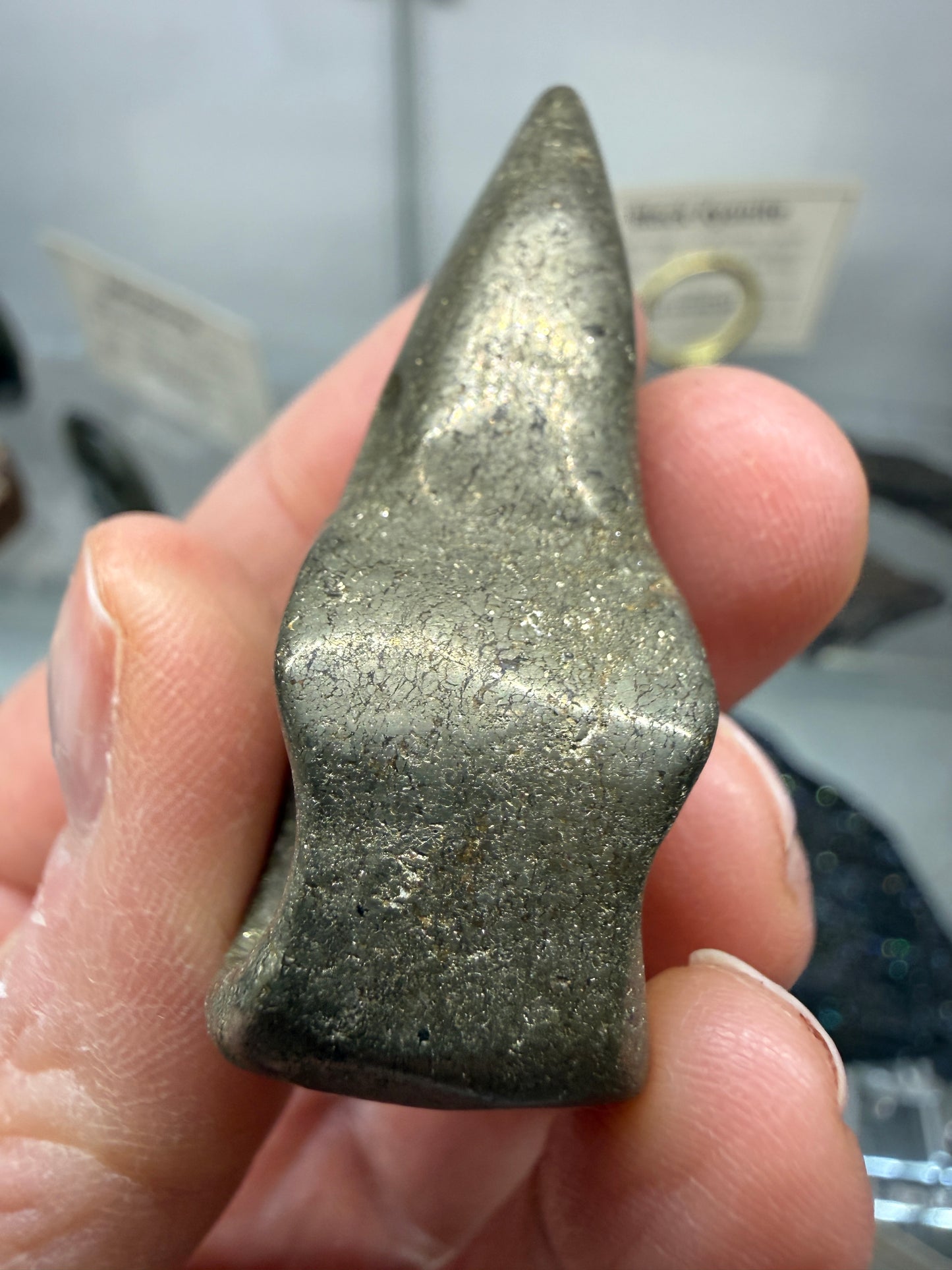 Pyrite Raven Skull Carving- 1.9" inches