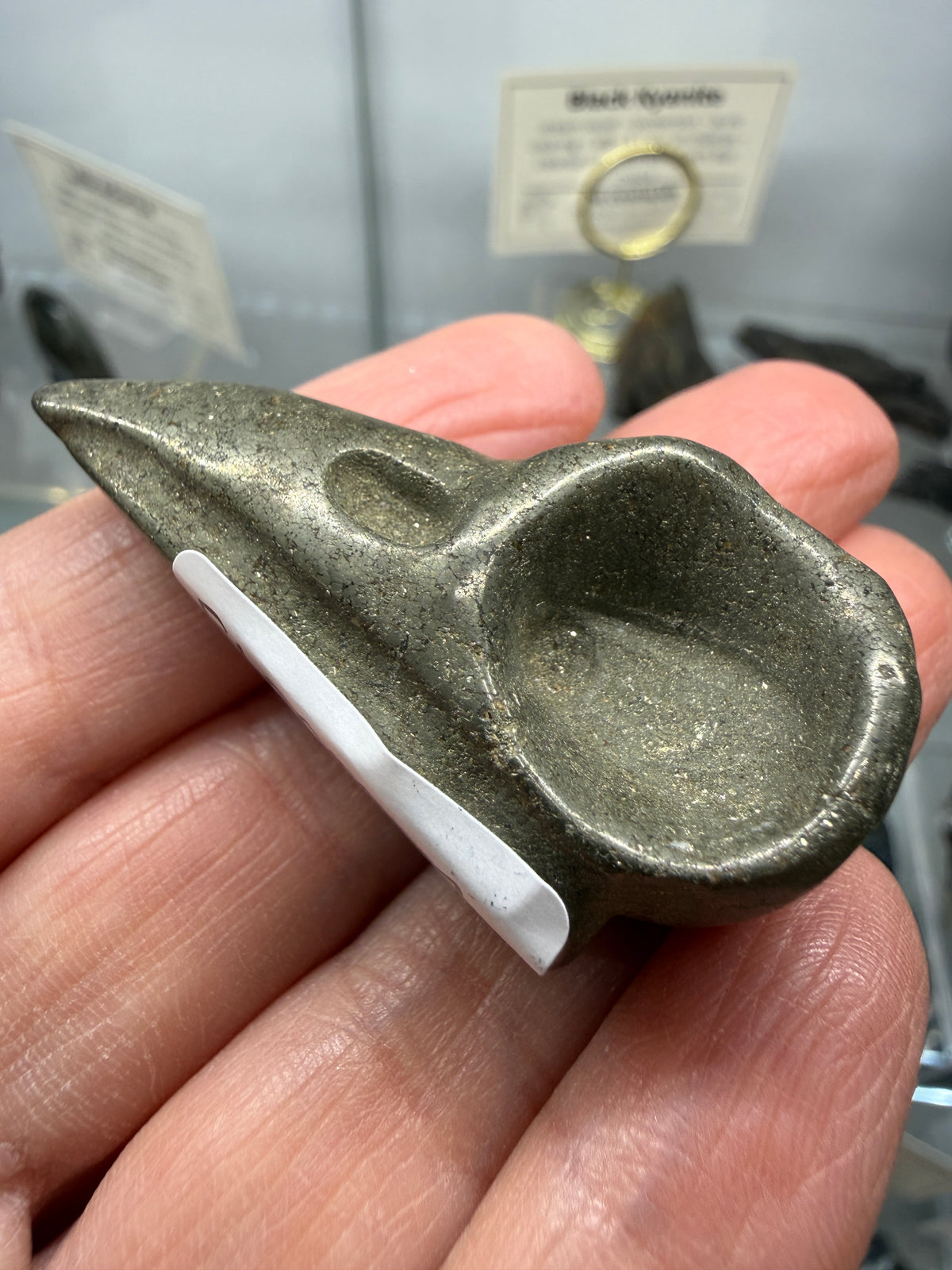 Pyrite Raven Skull Carving- 1.9" inches