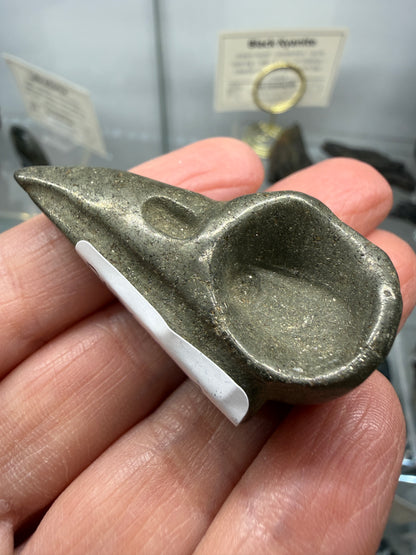 Pyrite Raven Skull Carving- 1.9" inches