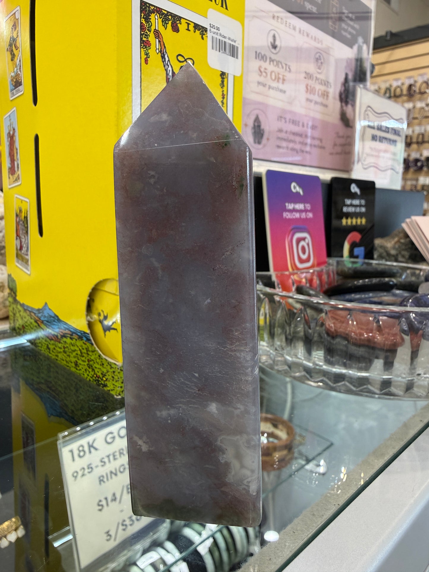 Moss Agate Tower- 4.8 inches