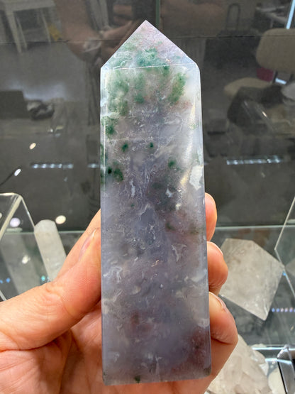 Moss Agate Tower- 4.8 inches