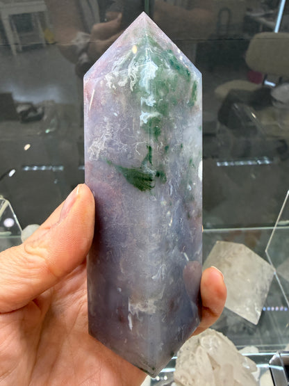 Moss Agate Tower- 4.8 inches