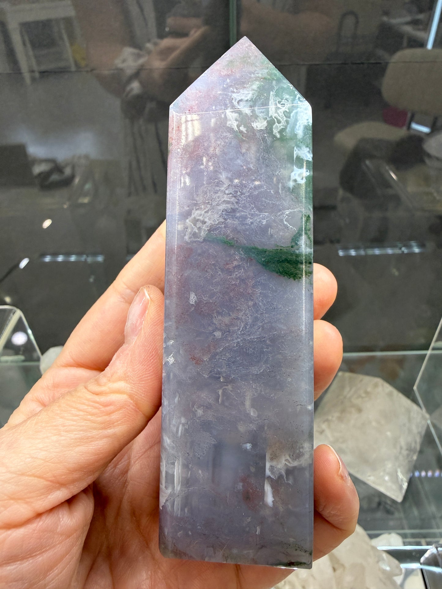 Moss Agate Tower- 4.8 inches