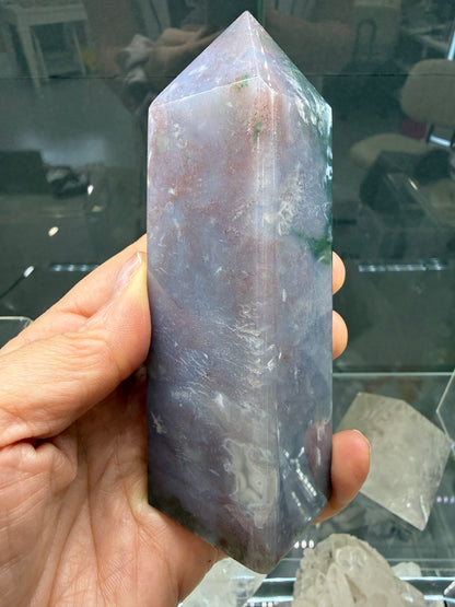 Moss Agate Tower- 4.8 inches