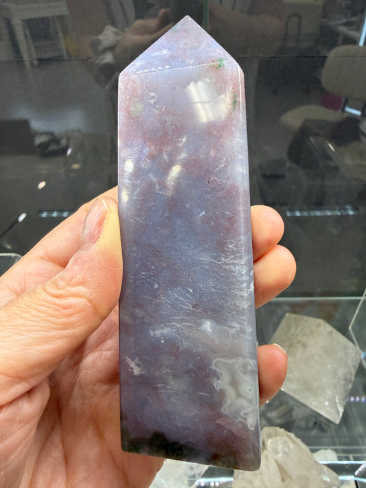 Moss Agate Tower- 4.8 inches