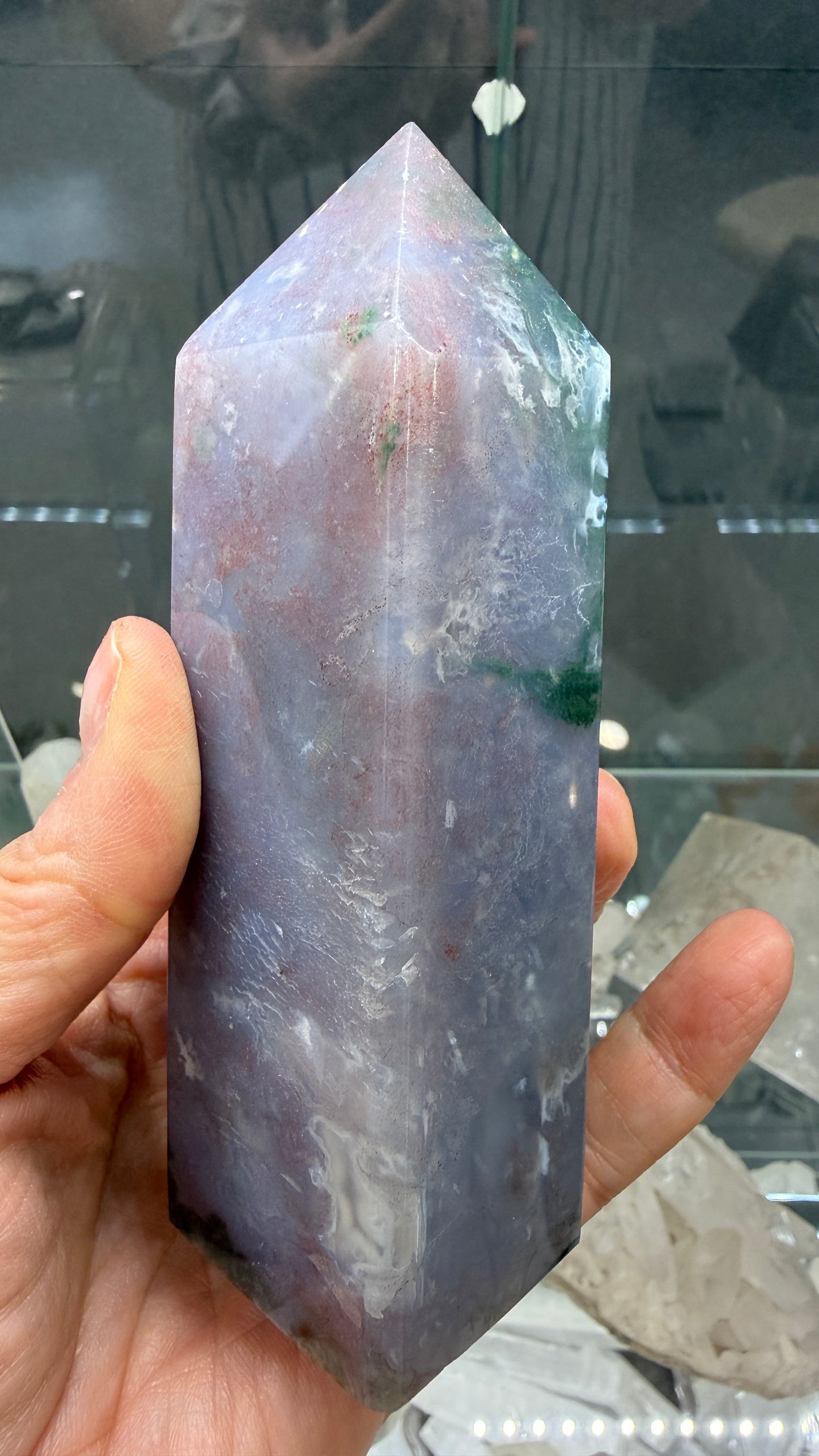 Moss Agate Tower- 4.8 inches