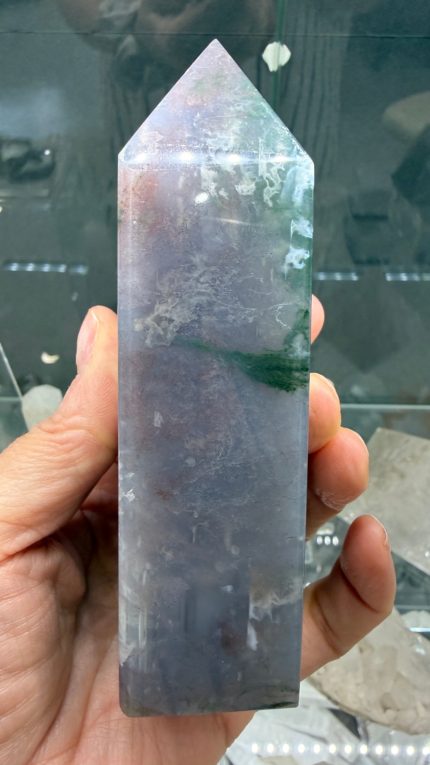 Moss Agate Tower- 4.8 inches
